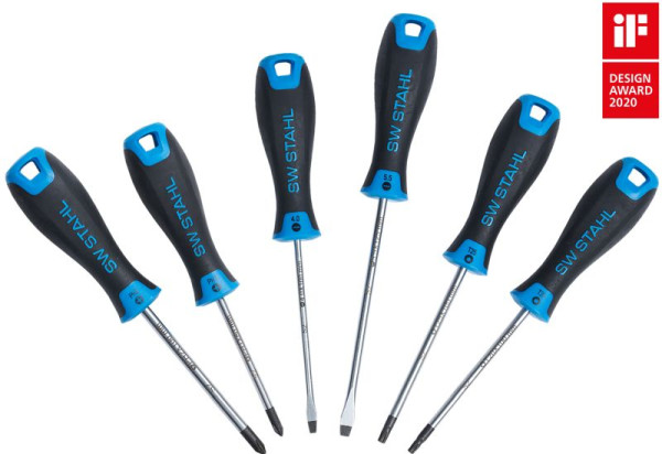 SW stalen schroevendraaierset, gleuf + kruiskop + T-profiel, 6 stuks, 32815L