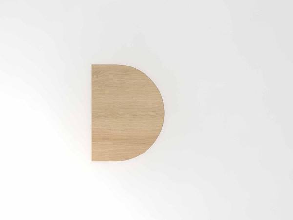 Hammerbacher aanbouwtafel met steunpoot/console dubbel 60x80cm eiken/wit, afgerond voor bevestiging aan een bureau, VXBA60/E/W