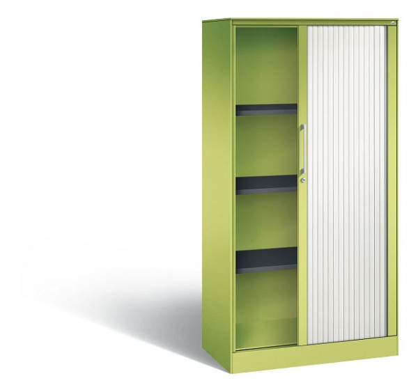 C+P rolluikkast Asisto, H1639xB800xD435mm, kleur: virid groen/verkeerswit, booggreep, 4 niveaus, 143013-000 S10060