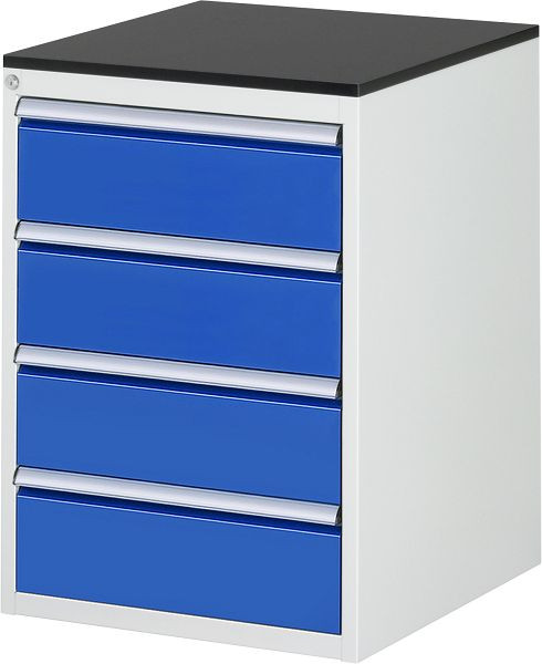 RAU ladekast serie 7000, B580 x D650 x H820 mm, werkblad met melamineharscoating, laden: 2xH150, 2xH210 mm, 13-L5.1A-M.11