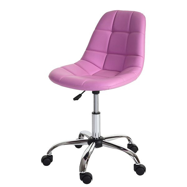 Mendler bureaustoel HWC-A60, bureaustoel werkkruk, kuipstoel imitatieleer, roze, 47824
