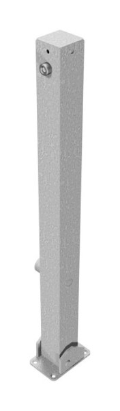 Schake afzetpaal (vouwpaal) stalen buis 70 x 70 mm opklapbaar, met driehoekslot, voor plugbevestiging, 470FU