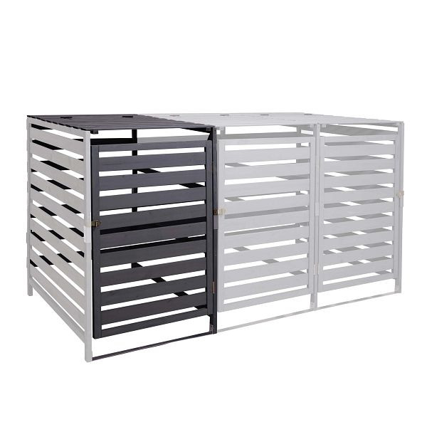 Mendler XL 1-/2-prullenbakbekleding verlengstuk HWC-H62, prullenbakbak, 110x65x93cm massief hout, antraciet, 73714