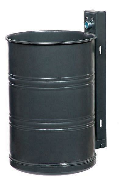 Renner afvalcontainer ca. 20 L, ongeperforeerd, voor wand- en paalmontage, thermisch verzinkt en gepoedercoat, antraciet ijzermica, 7003-01PB DB703