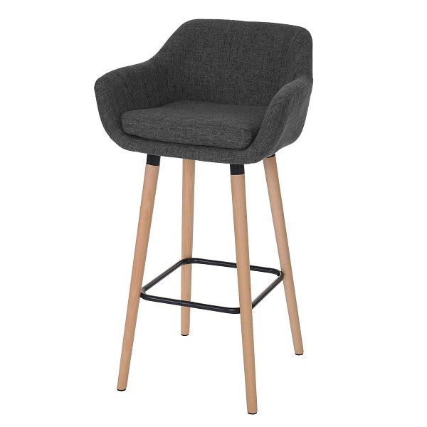 Mendler barkruk Malmö T381, barkruk tegenkruk, textiel, donkergrijs, 74320
