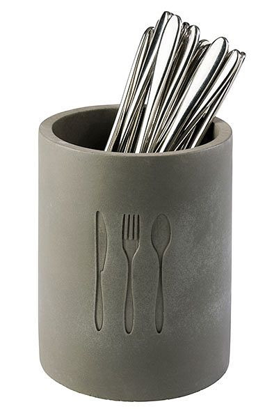 APS bestekbak -ELEMENT-, Ø 11 cm, hoogte: 14 cm, beton, binnen Ø 9,5 cm, meubelvriendelijke bodem, 00018