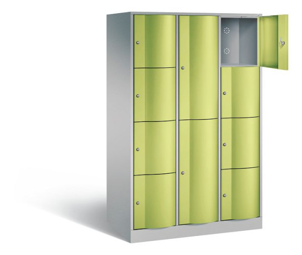 C+P XL combinatie lockerkast Resisto, H1950xB1148xD640mm, kleur: wit aluminium / virid green, 8070-3733 S10021