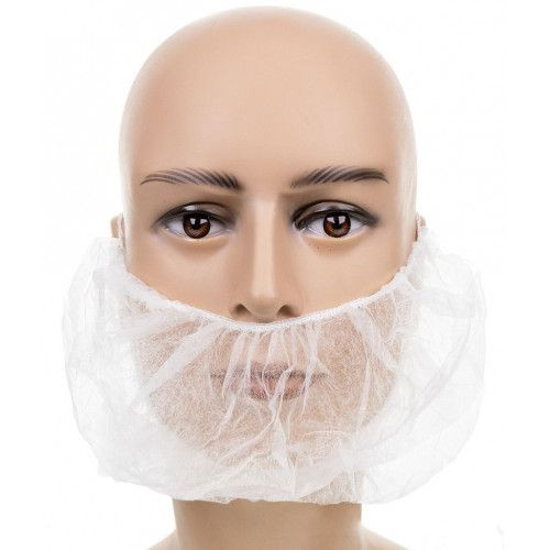 DS SafetyWear baardbescherming, 40x25cm, wit, VE: 2000 stuks, BEARD