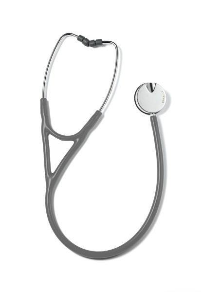 ERKA stethoscoop voor volwassenen met zachte oorstukjes, membraanzijde (dubbelmembraan), tweekanaalsslang Classic, kleur: lichtgrijs, 570.00045