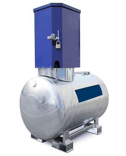 DENIOS Mobile Dieseltankanlage KC500-S, 500 Liter, 230 V-Pumpe, Flügeltürenschrank, 252570
