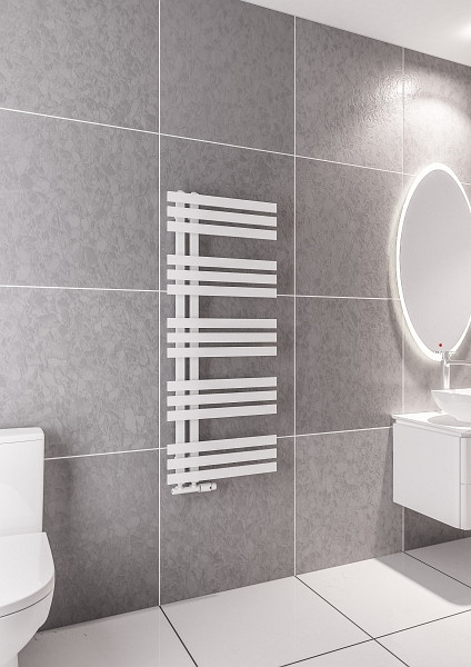 MERT designradiator ELEN zwart, 500 x 1200 mm, aansluitafstand: 50 mm, 5-ELEN-50x120-SCH-M