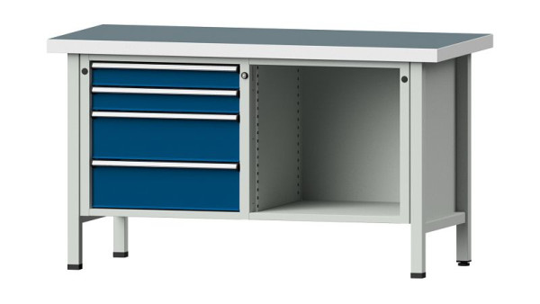 ANKE werkbanken kistwerkbank, model 134 V, 1500 x 700 x 850 mm, RAL 7035/5010, UBP 50 mm, 305.042