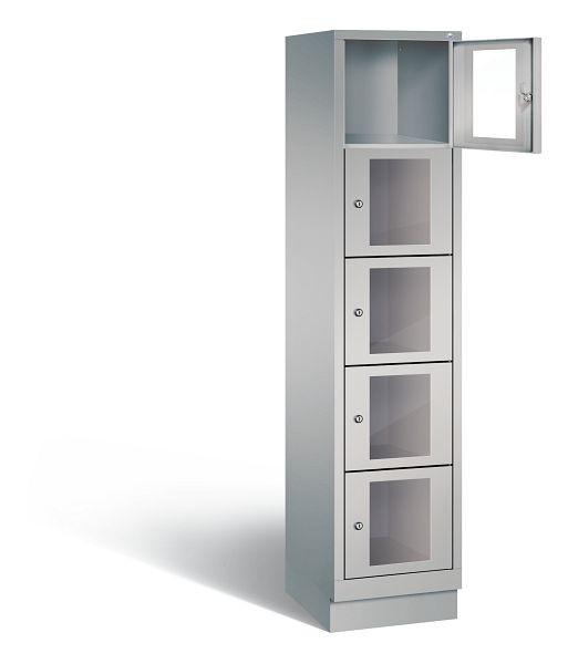 C+P lockerkast Classic, H1800xB420xD500mm, kleur: wit aluminium, 8020A125 S10009