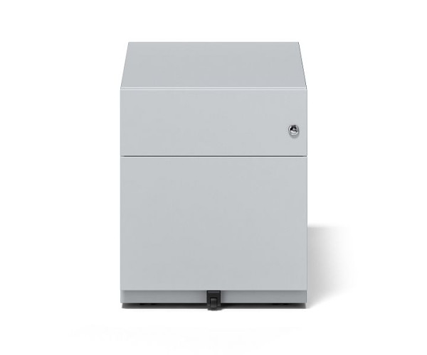 Bisley rolcontainer Note™ met handgreeplijst, 1 universele lade, 1 HR lade, lichtgrijs, NWA79M7BF645