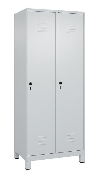 C+P luierkluis Classic PLUS met middenwand, voeten, 2 vakken, 1950x800x500mm, 7035/7035, veiligheidsdraaigrendel, 080010-22F S10015