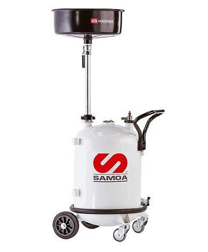 DENIOS mobiele afvalolie-inzamelaar, met opvangtrechter, 70 liter, met afleverslang, 305381