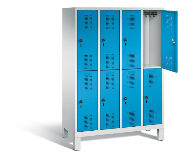 C+P schoolkluis dubbeldekker Evolo, H1650xB1190xD500mm, kleur: lichtgrijs/lichtblauw, 483106-40 S10042