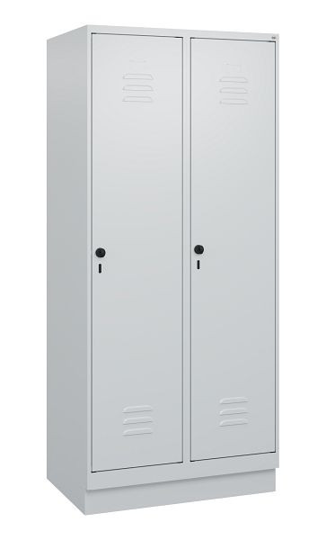 C+P luierkluis Classic PLUS met middenwand, bodem, 2 vakken, 1800x800x500mm, 7035/7035, veiligheidsdraaigrendel, 0800207-22F S10009