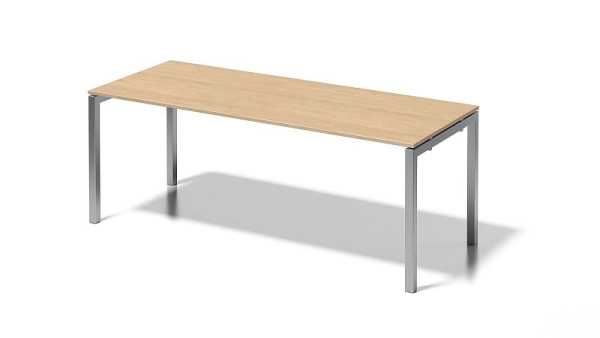 Bisley Cito bureau, 730 mm in hoogte vast U-frame, H 19 x B 2000 x D 800 mm, esdoorn/zilver, DUF2008MP355