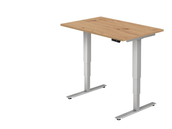 Hammerbacher bureau XDSM12, 120 x 80 cm, blad: knoestig eiken, 25 mm dik, ABS dikke rand, rechthoekige vorm, VXDSM12/R/S