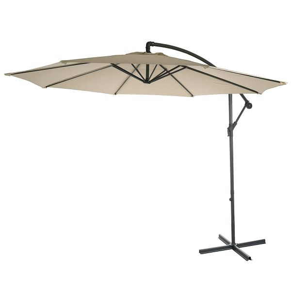 Mendler Acerra verkeerslichtparaplu, parasol zonwering, Ø 3m kantelbaar, polyester/staal 11kg, creme zonder standaard, 46812
