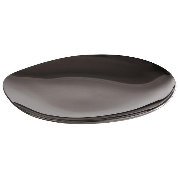 APS borden "PEBBLES", set van 4, roestvrij staal, PVD gecoat, 9 x 9 cm, hoogte 1 cm, gunmetal look, 40795