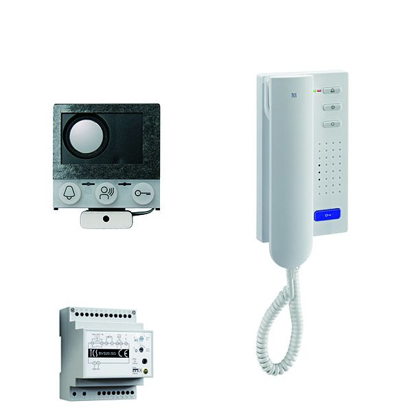 TCS audio:pack installatie voor 1 wooneenheid, met ingebouwde luidspreker ASI12000 + 1x deurtelefoon ISH3030 + besturingsapparaat BVS20, PAIH010/004