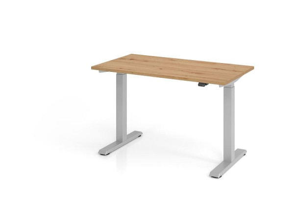 Hammerbacher bureau XMST612, 120 x 67 cm, blad: knoestig eiken, 25 mm dik, 2 mm ABS rand, rechthoekige vorm, VXMST612/R/S