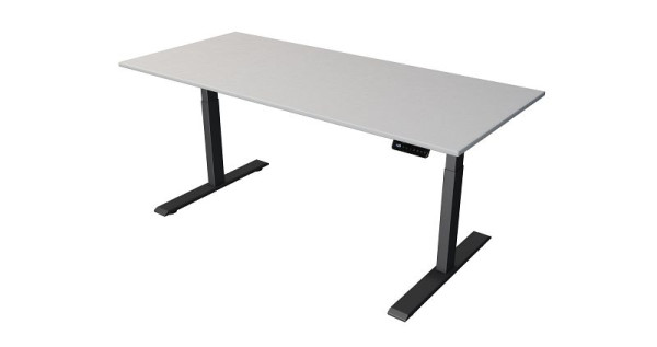 Kerkmann sta-/zittafel B 1800 x D 800 mm, antraciet, elektrisch in hoogte verstelbaar van 630 - 1270 mm, lichtgrijs/antraciet, 10271611