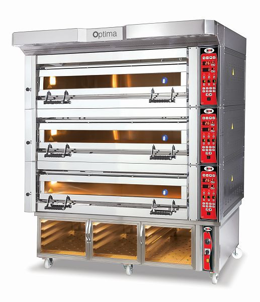 GMG pizzaoven Optima - 128, 3 bakkamers, met rijsbak, PB 3M 128