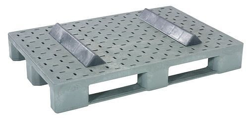 DENIOS europallet, van PE-RE, 800 x 1200 x 200 mm, met 3 lopers en 2 dwarswiggen, VE 5 stuks, 312670