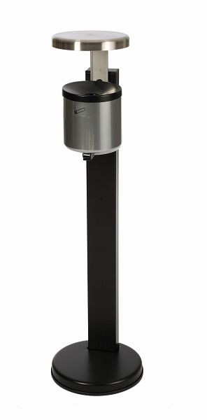 TKG staande asbak RONDO SENIOR met regenwerend dak nieuwzilver, 350097