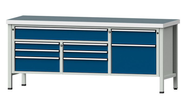 ANKE werkbanken kistwerkbank, model 282 V, 2000 x 700 x 850 mm, RAL 7035/5010, UBP 50 mm, 304.542