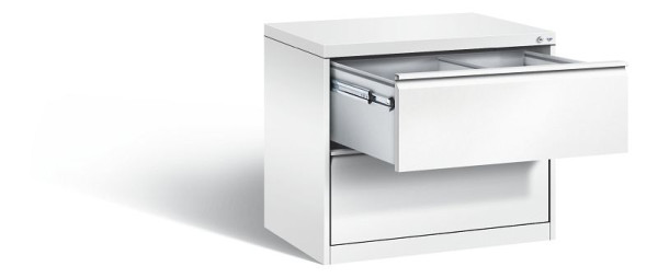 C+P hangmappenkast Acurado, H733xB787xD590mm, kleur: verkeerswit, handgreep, 12912-312 S10085