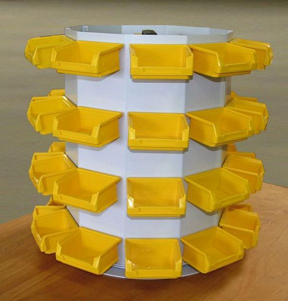 KLW draaistatief met sleufplaat voor opbergboxen in 10-hoekvorm, diameter: 500 mm, hoogte: 500 mm, 09 / DS-500-040