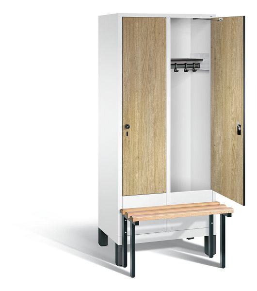C+P Evolo kleerkast, H1850xW810xD815mm, kleur: verkeerswit / decor eiken Sereno, 48030-22 S10117