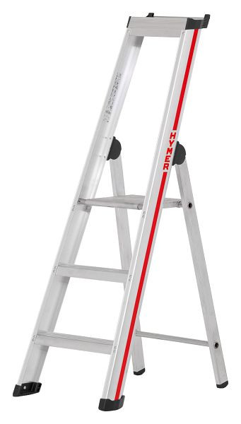 HYMER trapladder met platform, van een zijde toegankelijk, 3 treden, lengte 1,45 m, stahoogte: 0,68 m, 602603
