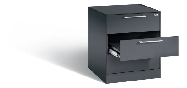 C+P archiefkast Asisto, H710xB562xD600mm, kleur: zwart-grijs, beugelgreep, 146274-322 S10055