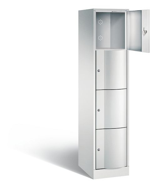 C+P lockerkast Resisto, H1950xB396xD540mm, kleur: lichtgrijs, 8470-172 S10008