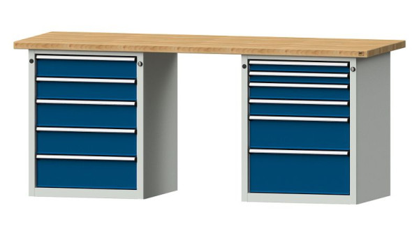 ANKE werkbanken combinatie werkbank, model 841 V, 2000 x 700 x 840 mm, RAL 7035/5010, BMP 40 mm, 415.112