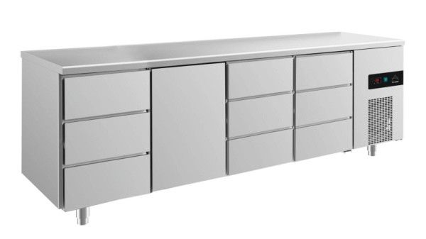 A&S Polarny koeltafel -2 tot +8°C met 1x deur midden links en 3x drie laden, 2330 x 700 x 850 mm, KT4DTDD