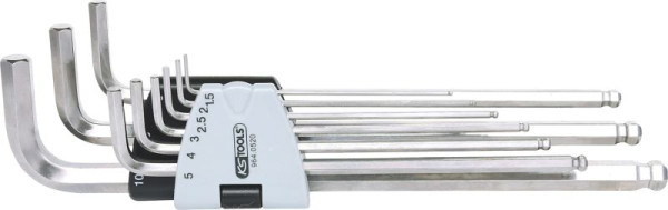 KS Tools RVS inbussleutelset XL, 9-delig, 964.0520