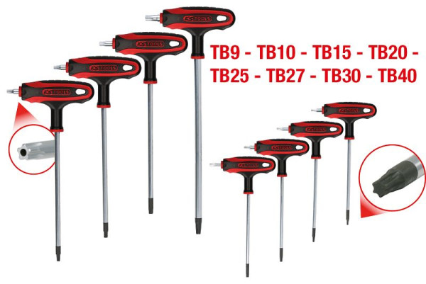KS Tools T-greep Torx Stiftsleutelset, 8-delige boring, 151.8165