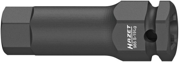 Hazet Impact Machine Schroevendraaier Socket, Hol Vierkant 12.5mm, Hexagon Socket Profiel, 19mm, Lang, 985S-19LG