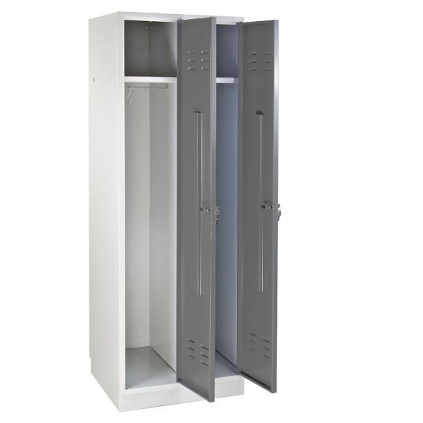 ADB locker/garderobe Regular" 2-deurs, afmetingen (HxBxD): 1780x600x500 mm, corpuskleur: lichtgrijs (RAL 7035), deurkleur: grijs (RAL 7001), 40886