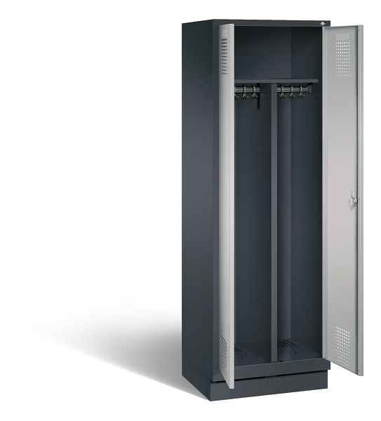 C+P zwart wit kastje Evolo, H1800xB610xD500mm, kleur: zwart-grijs/wit aluminium, 48022-20 S10113