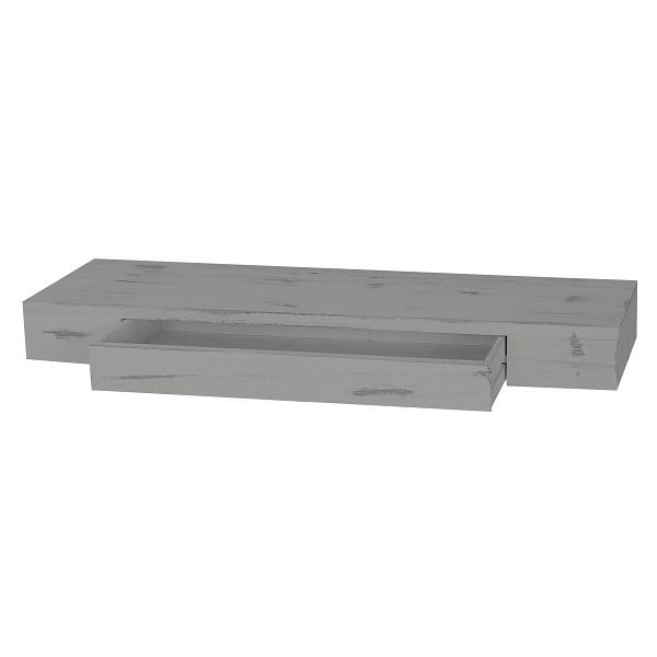 Mendler wandplank Oise, hangplank, 80cm lade, grijs, shabby, 44500