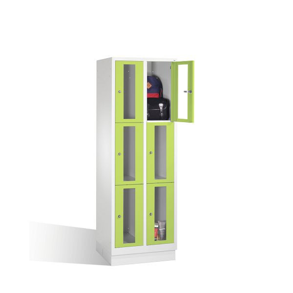 C+P lockerkast Classic, H1800xB610xD500mm, kleur: lichtgrijs / virid groen, 8020A203 S10007