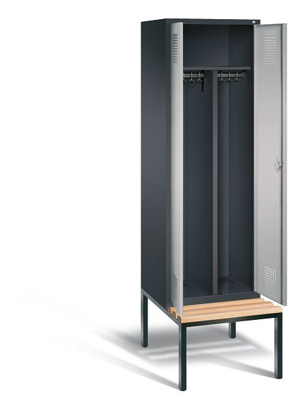 C+P zwart wit kastje Evolo, H2090xW610xD815mm, kleur: zwart-grijs/wit aluminium, 48052-20 S10203