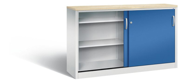 C+P dressoir met schuifdeuren Acurado, H1000xB1600xD400mm, kleur: lichtgrijs / gentiaanblauw, beugelgreep, 2146-00 S10183